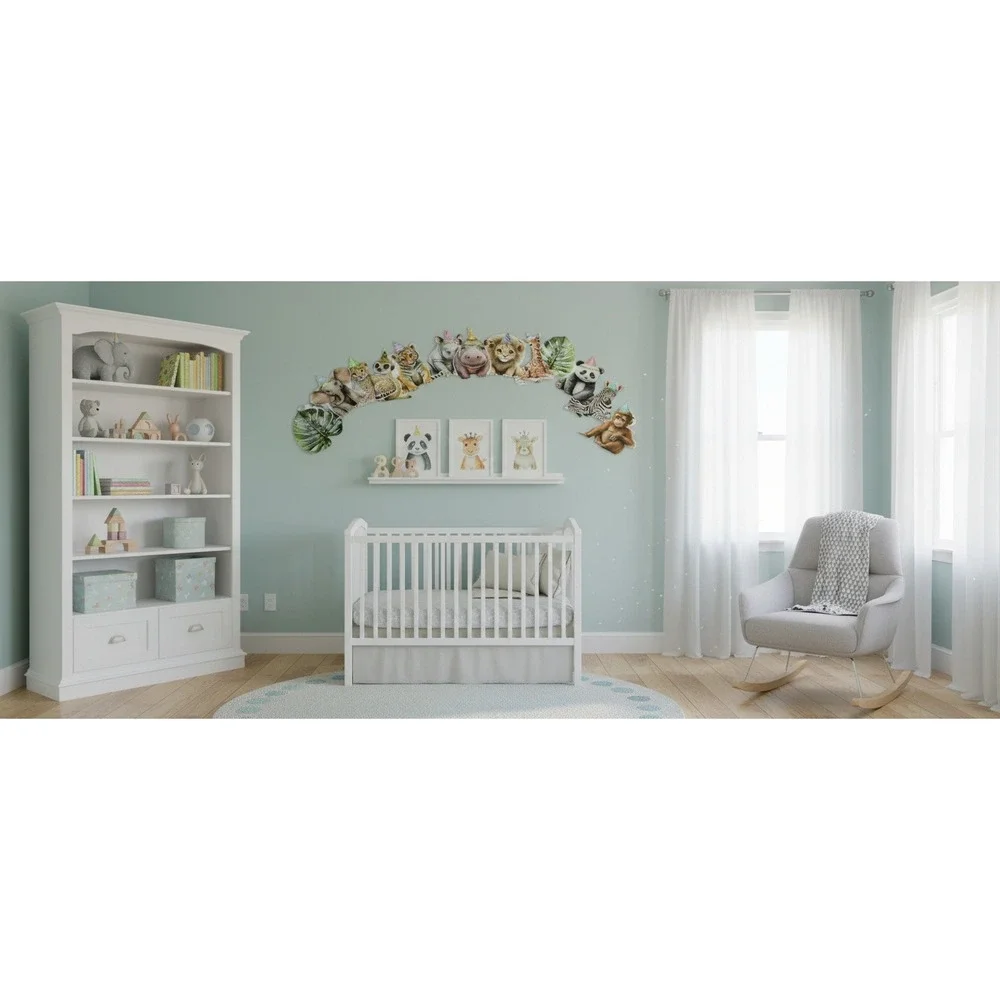 Safari Animal Banner 2Pc Wild One Baby Shower Birthday Nursery Decor Garland